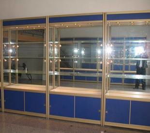 钛合金展示柜 精品展柜 展示货架 玻璃展柜 珠